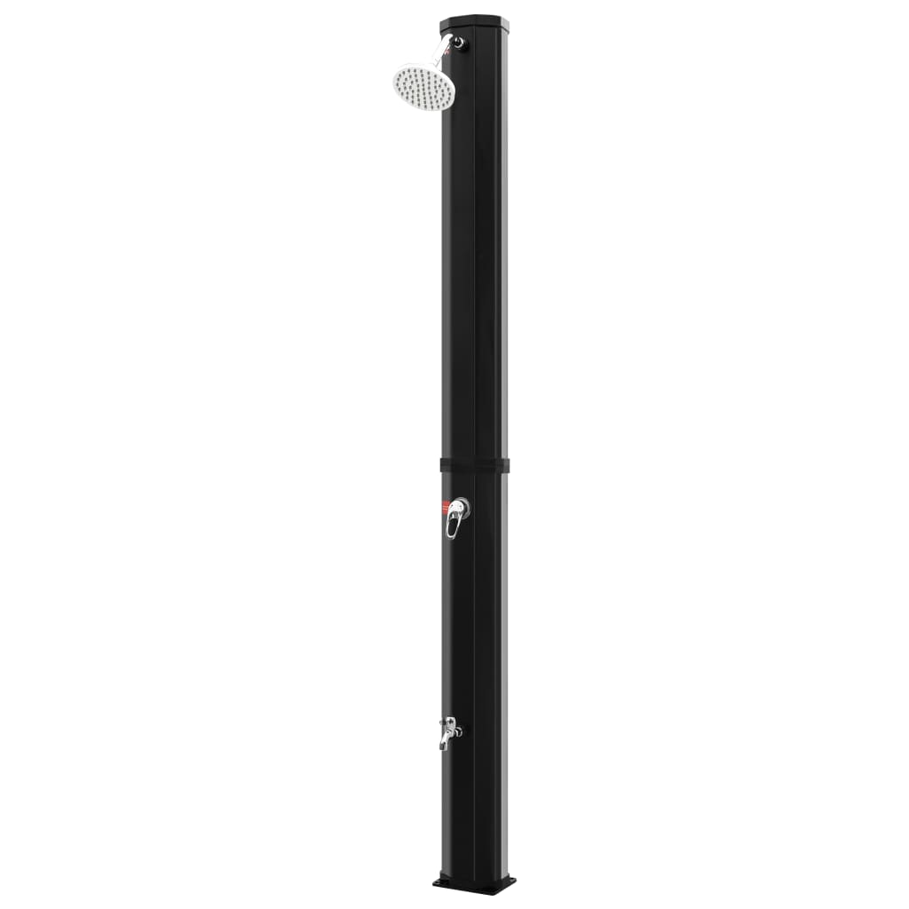 Vidaxl Solar de ducha al aire libre con cabeza de ducha y toque 35 L Negro