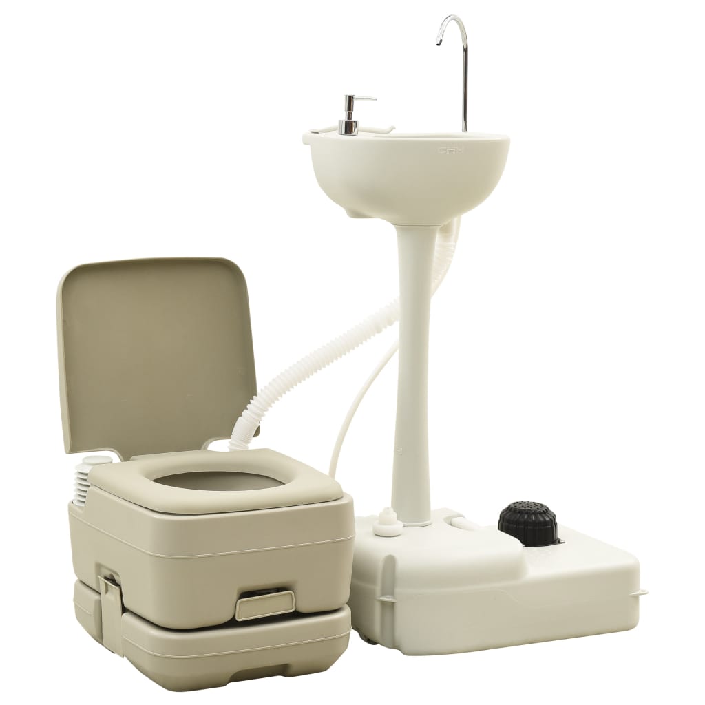 Vidaxl Camping Bodybasin Set 10+10 y 20 L Gris