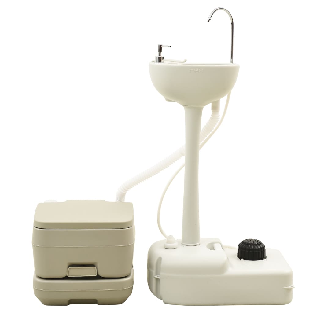 Vidaxl Camping Bodybasin Set 10+10 y 20 L Gris