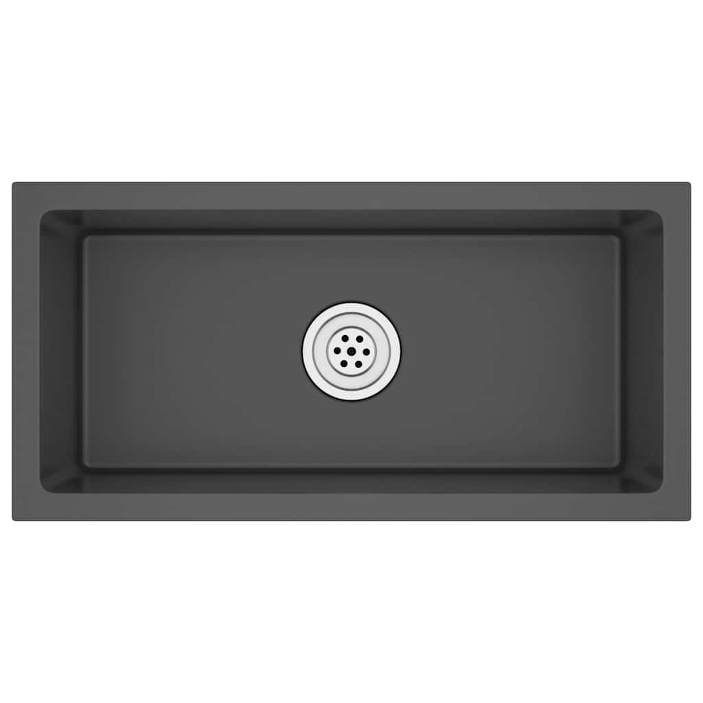 Vidaxl fregadero de acero inoxidable hecho a mano