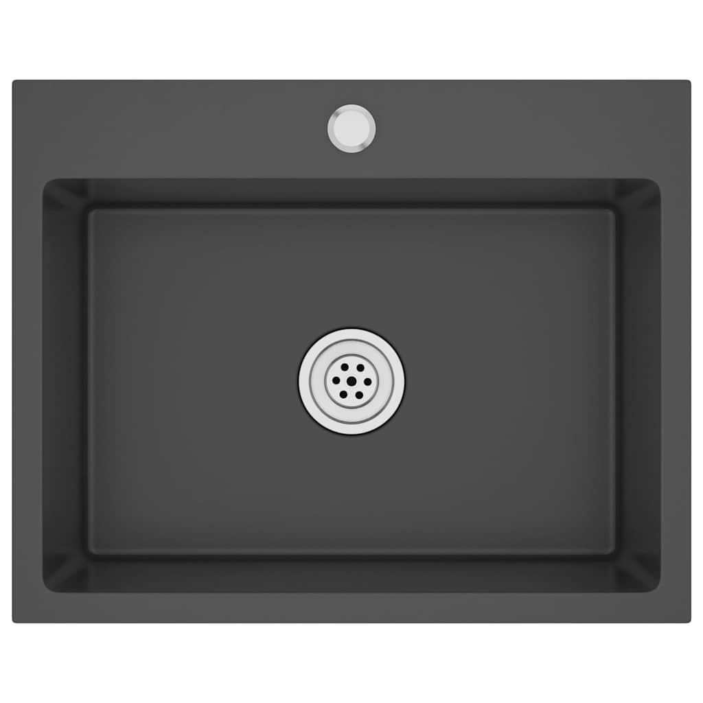 Vidaxl fregadero de acero inoxidable hecho a mano