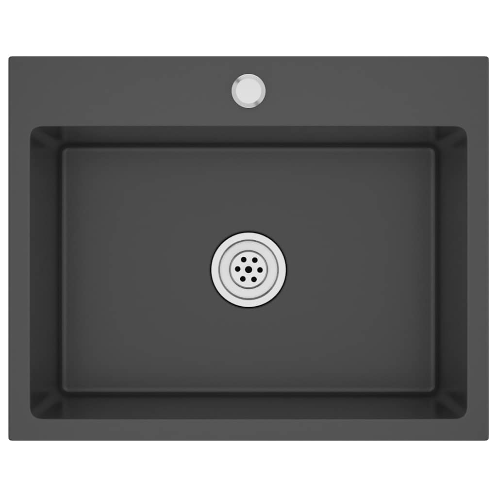 Vidaxl fregadero de acero inoxidable hecho a mano