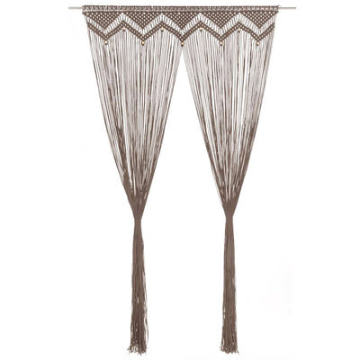 Vidaxl gordijn macramé 140x240 cm katoen taupe