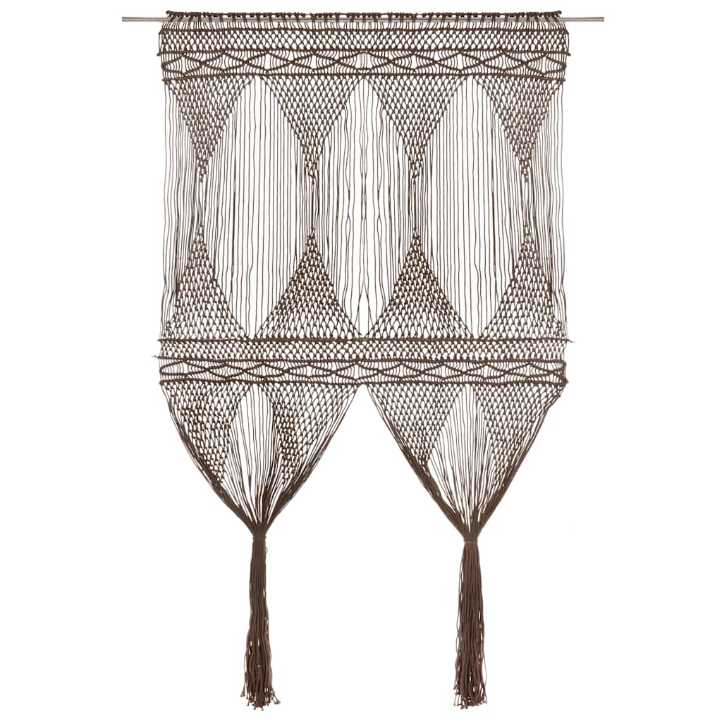 Vidaxl Curtain Macramé 140x240 cm Cotton Taupe