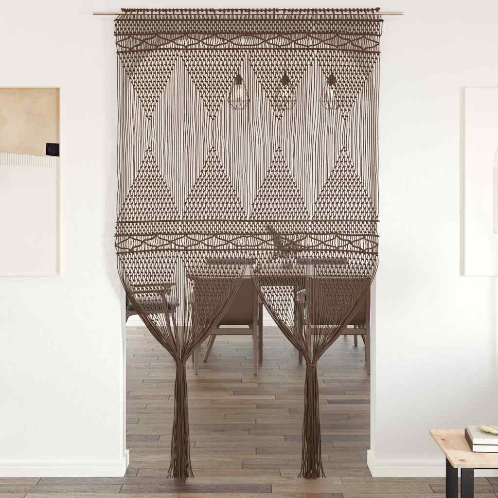 Vidaxl Curtain Macramé 140x240 cm Cotton Taupe