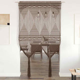 Vidaxl gordijn macramé 140x240 cm katoen taupe - afbeelding 1