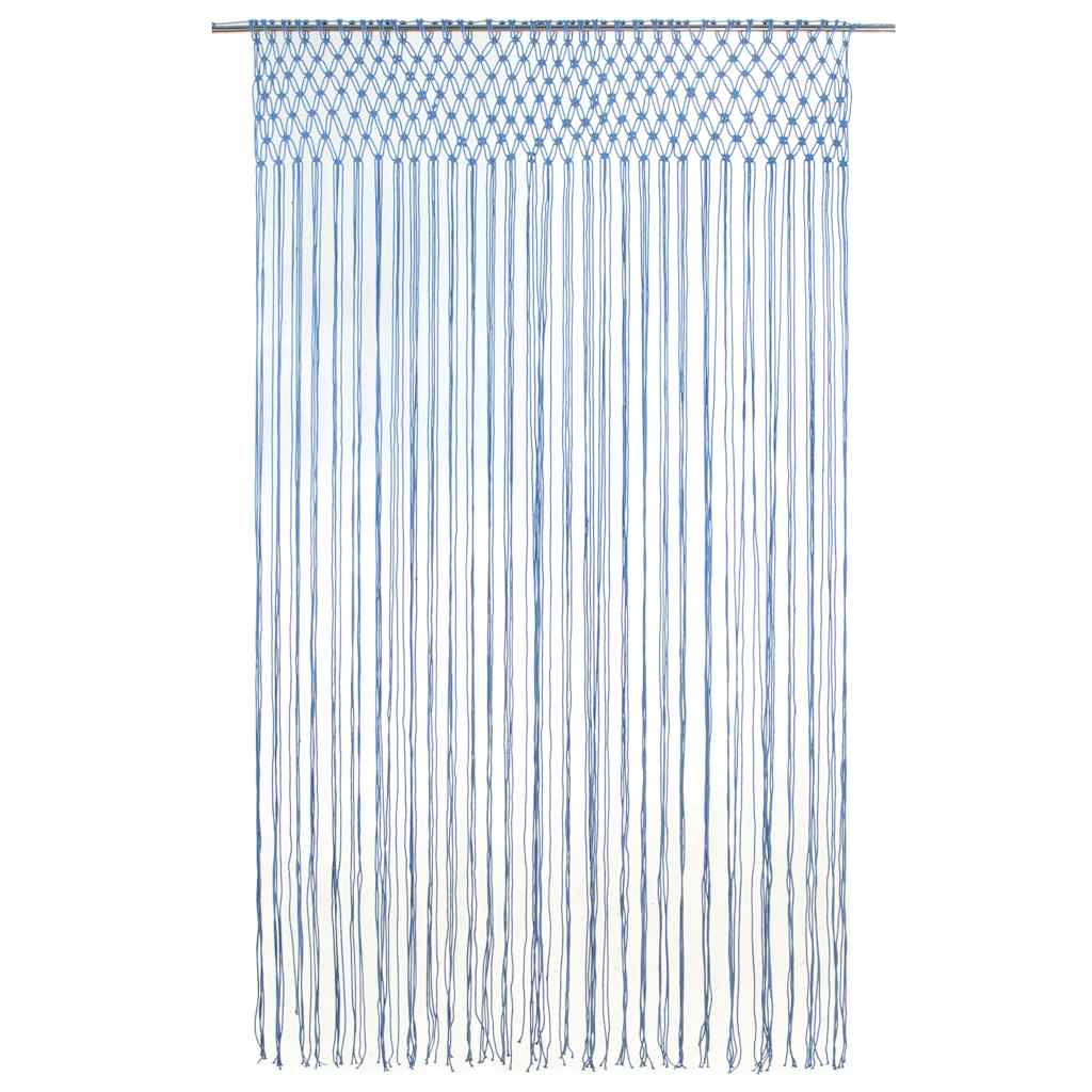 Vidaxl Curtain Macramé 140x240 cm Algodón azul
