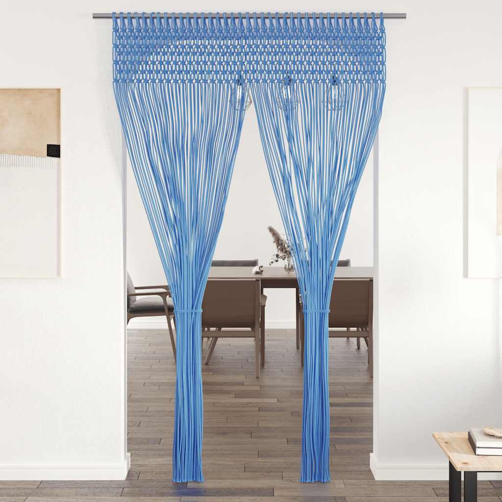 Vidaxl Curtain Macramé 140x240 cm Algodón azul