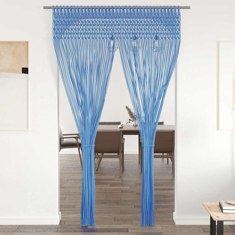 Vidaxl gordijn macramé 140x240 cm katoen blauw