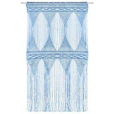 Vidaxl gordijn macramé 140x240 cm katoen blauw