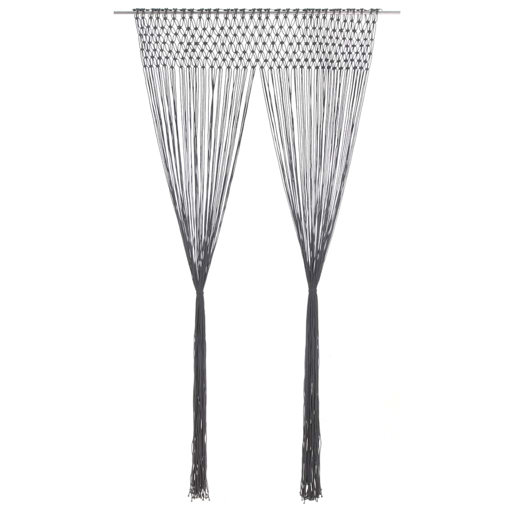 Vidaxl Curtain Macramé 140x240 cm Antracite di cotone