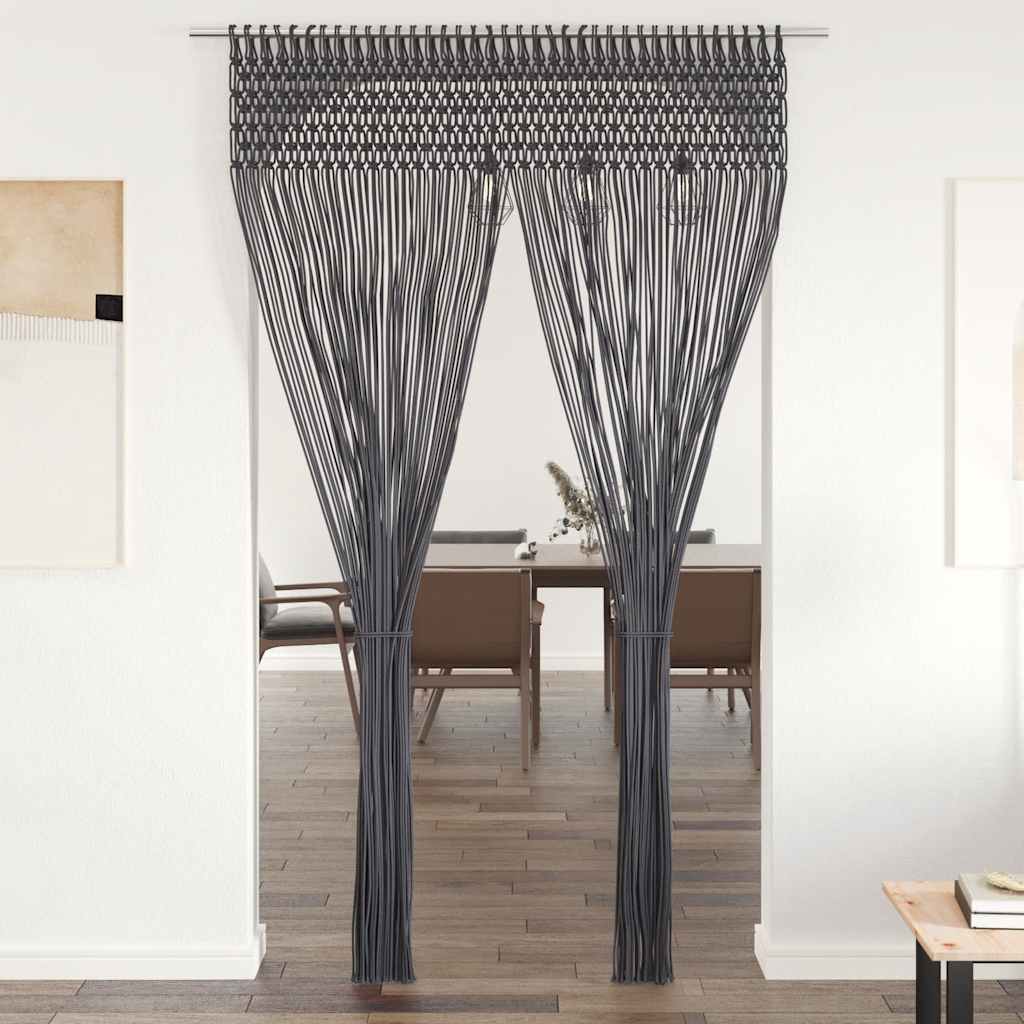 Vidaxl Curtain Macramé 140x240 cm Antracite di cotone