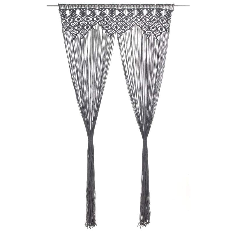 Vidaxl gordijn macramé 140x240 cm katoen antraciet