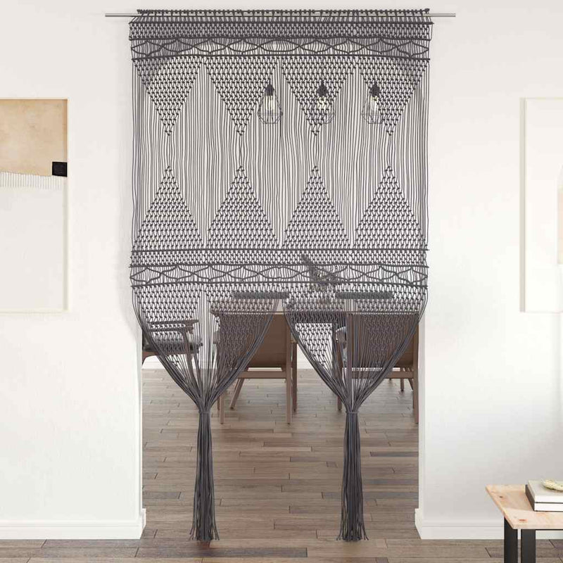 Vidaxl gordijn macramé 140x240 cm katoen antraciet