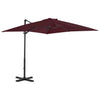 Parasol flotante Vidaxl con poste de aluminio 250x250 cm Borgoña roja