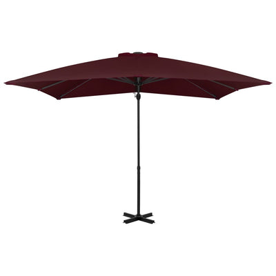 Vidaxl Parasolo galleggiante con polo in alluminio 250x250 cm Borgogna rosso