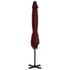Parasol flotante Vidaxl con poste de aluminio 250x250 cm Borgoña roja