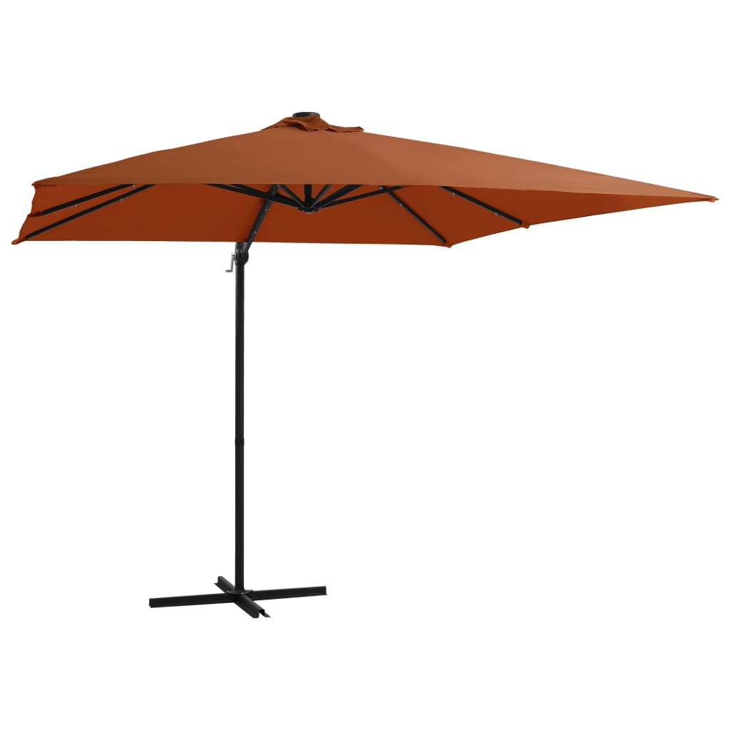 Vidaxl PARASOL galleggiante con illuminazione a LED 250x250 cm color terracotta