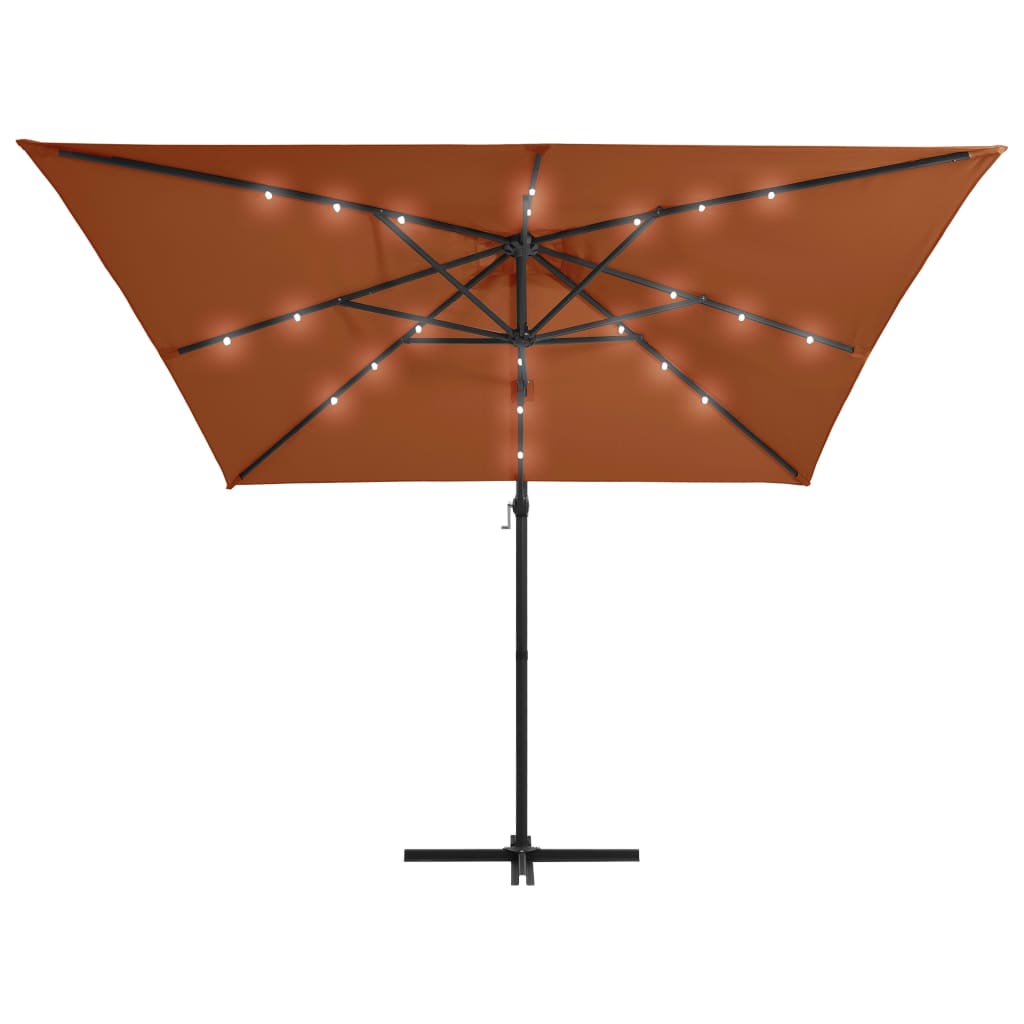 Vidaxl PARASOL galleggiante con illuminazione a LED 250x250 cm color terracotta
