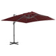 Parasol flotante Vidaxl con poste de aluminio 400x300 cm Borgoña roja