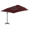 Parasol flotante Vidaxl con poste de aluminio 400x300 cm Borgoña roja