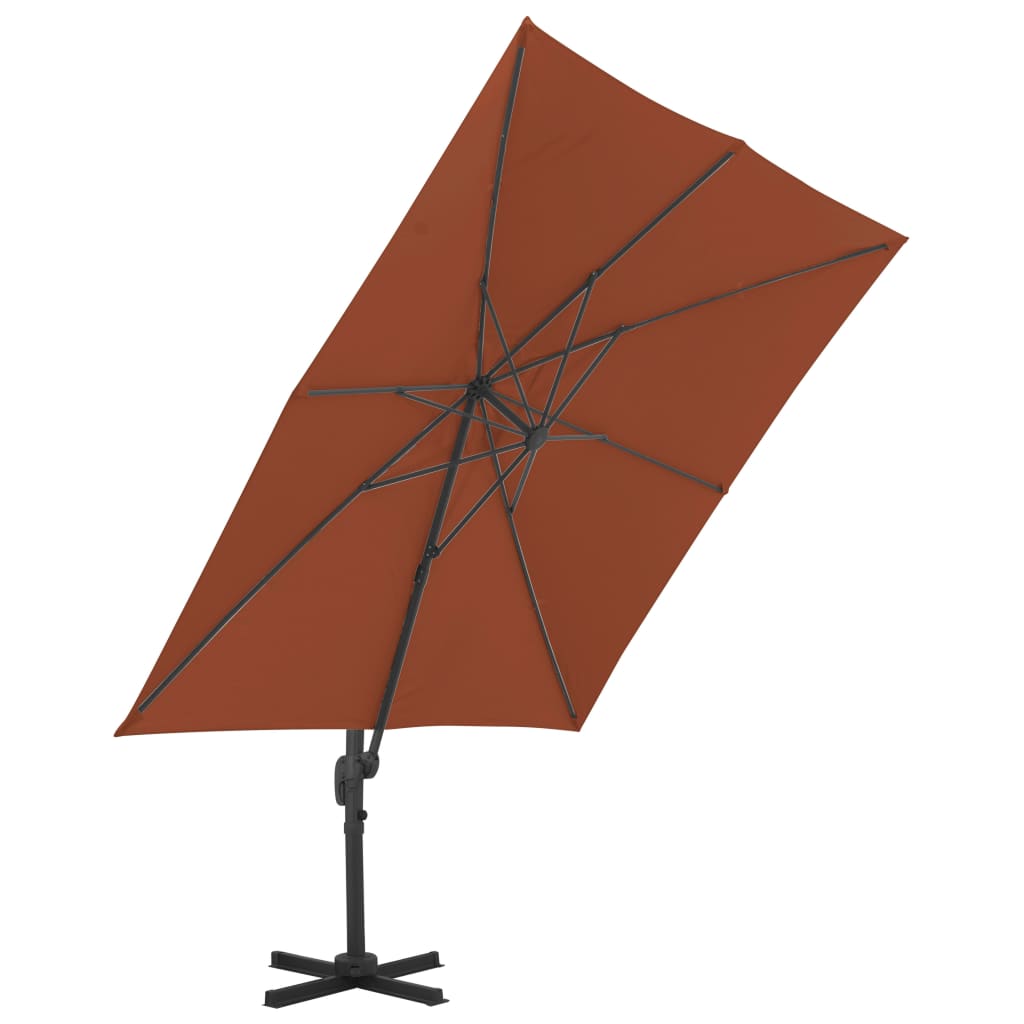 VIDAXL Floating Parasol con polo in alluminio 400x300 cm Terracotta.