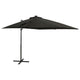 Vidaxl Floating parasol with pole and LED lighting 250 cm Black