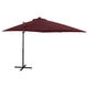 Parasol flotante Vidaxl con polo y iluminación LED 250 cm Burdeos rojo