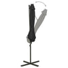 Parasol flotante de Vidaxl con poste y iluminación LED 300 cm negro