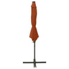 Vidaxl zweefparasol met paal en led-verlichting 300 cm terracottakleur