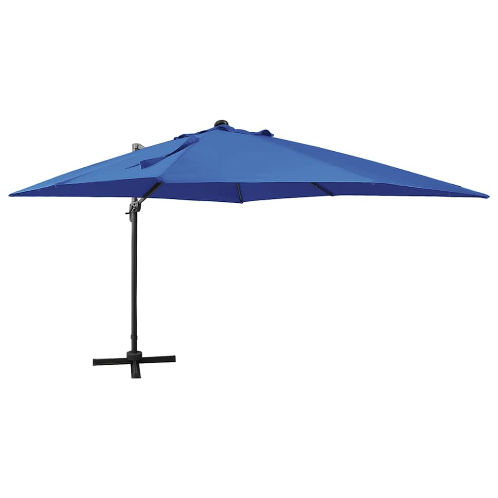 Vidaxl Parasolo galleggiante con polo e illuminazione a LED a 300 cm blu azzurro