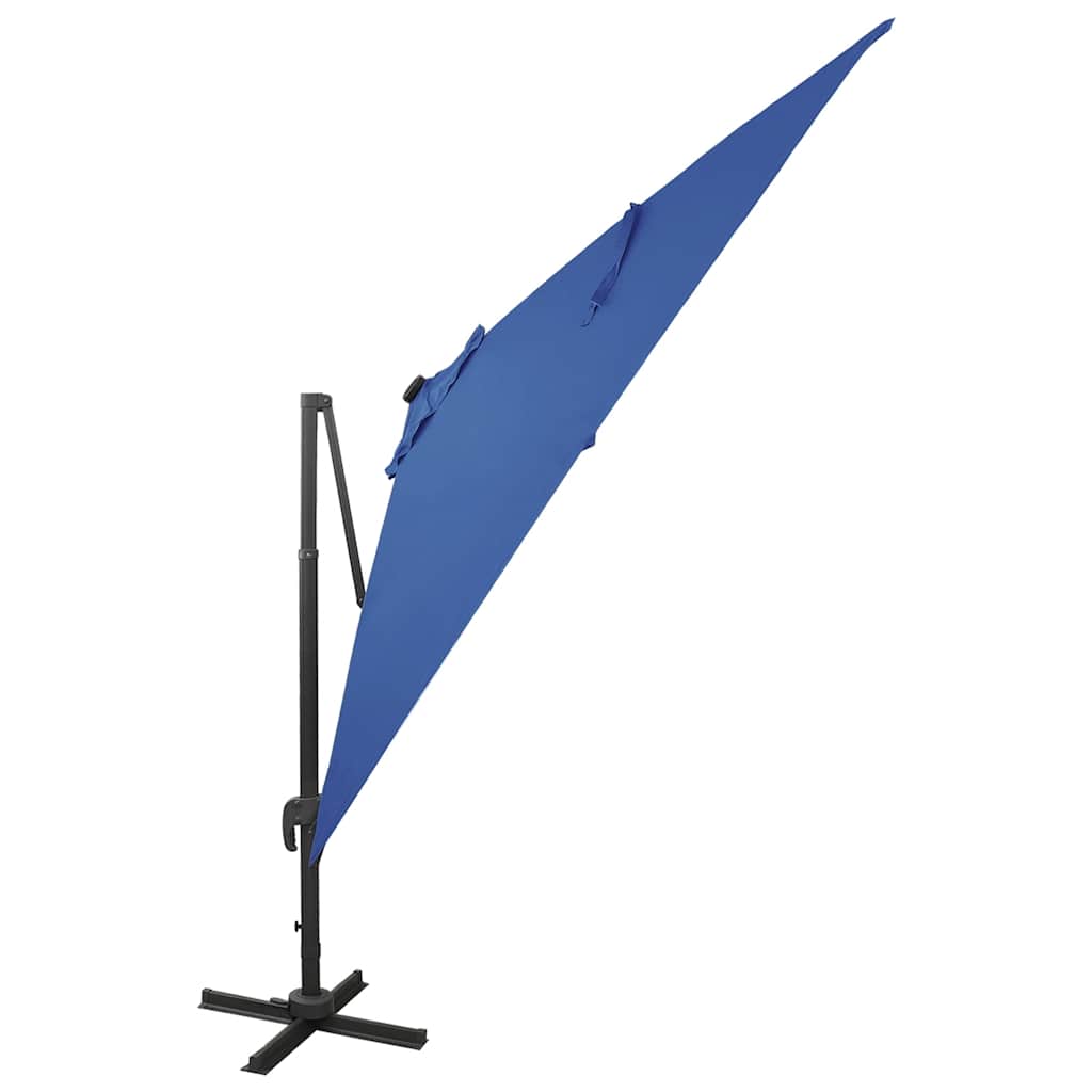 Vidaxl Parasolo galleggiante con polo e illuminazione a LED a 300 cm blu azzurro