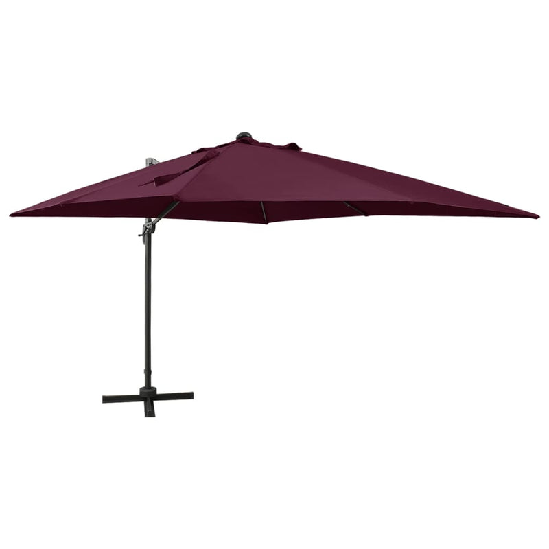 Vidaxl Floating parasol with pole and LED lighting 300 cm Bordeaux red