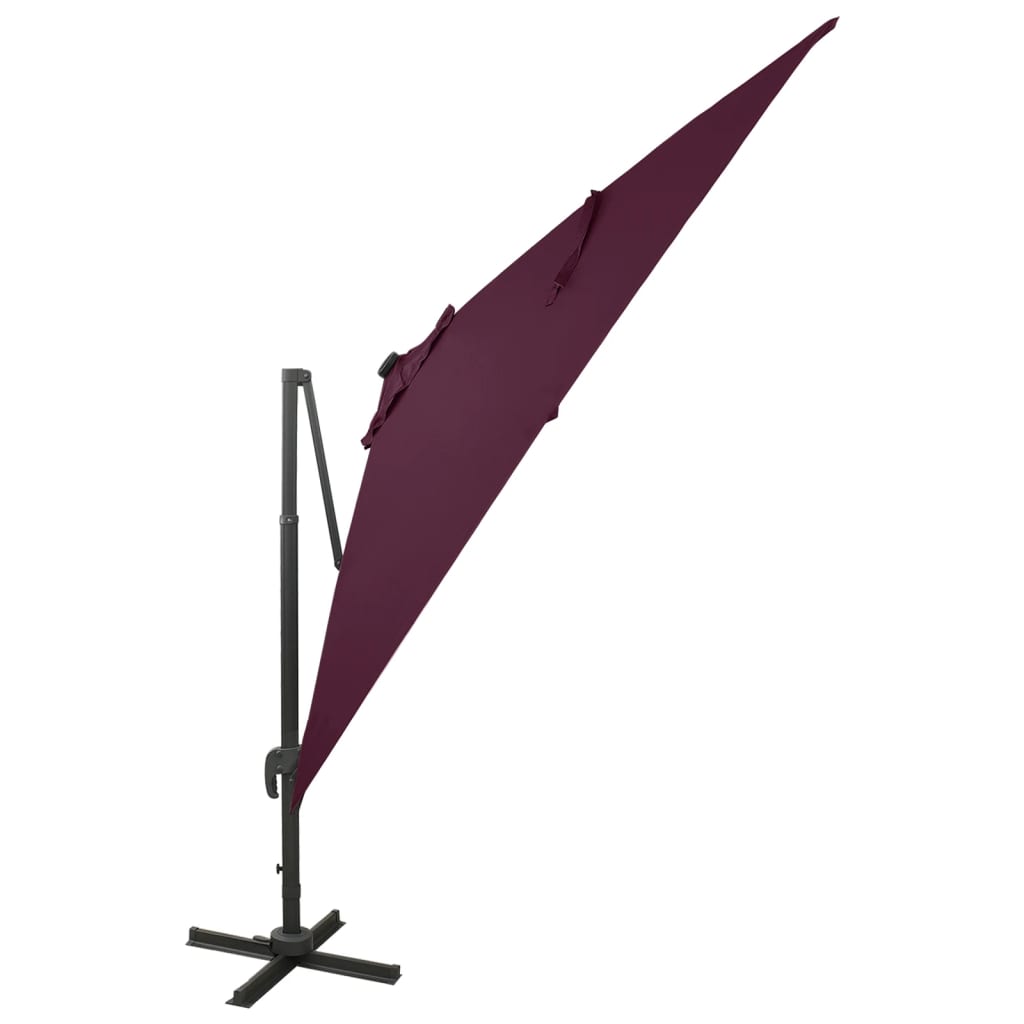 Vidaxl Parasolo galleggiante con polo e illuminazione a LED 300 cm Red rosso