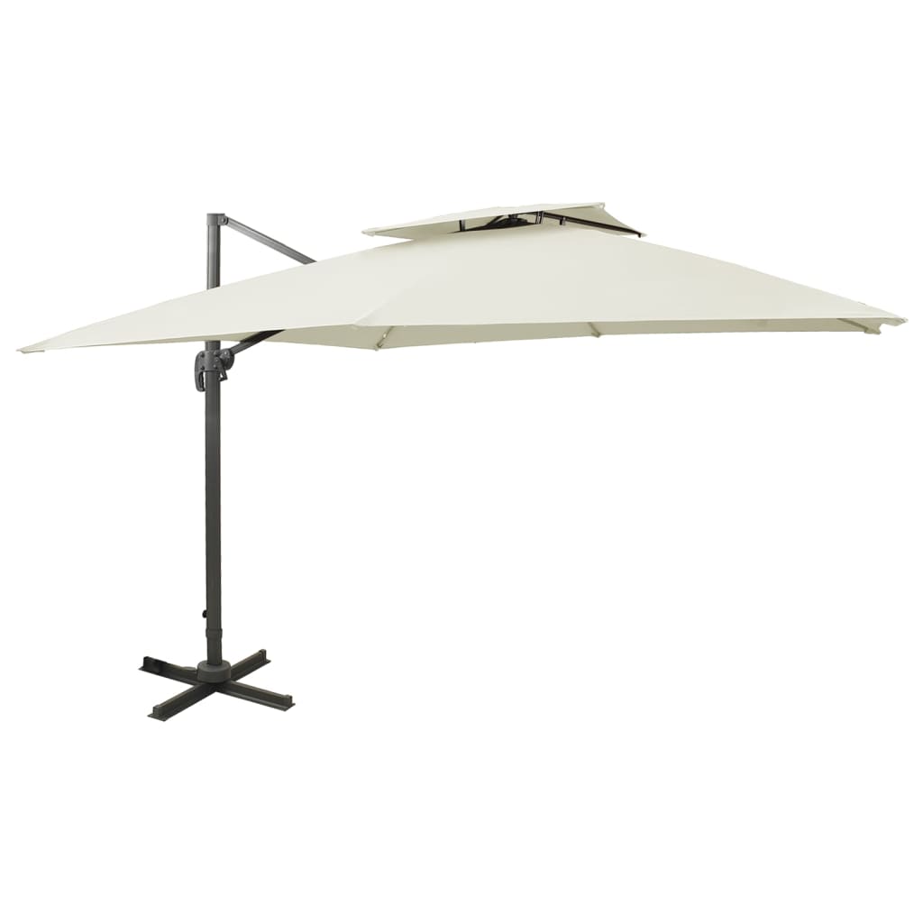 Parasol flotante Vidaxl con techo doble de 300x300 cm de arena