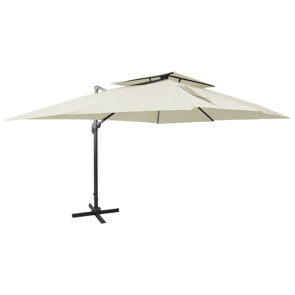 Vidaxl PARASOL galleggiante con doppio tetto 400x300 cm sabbia