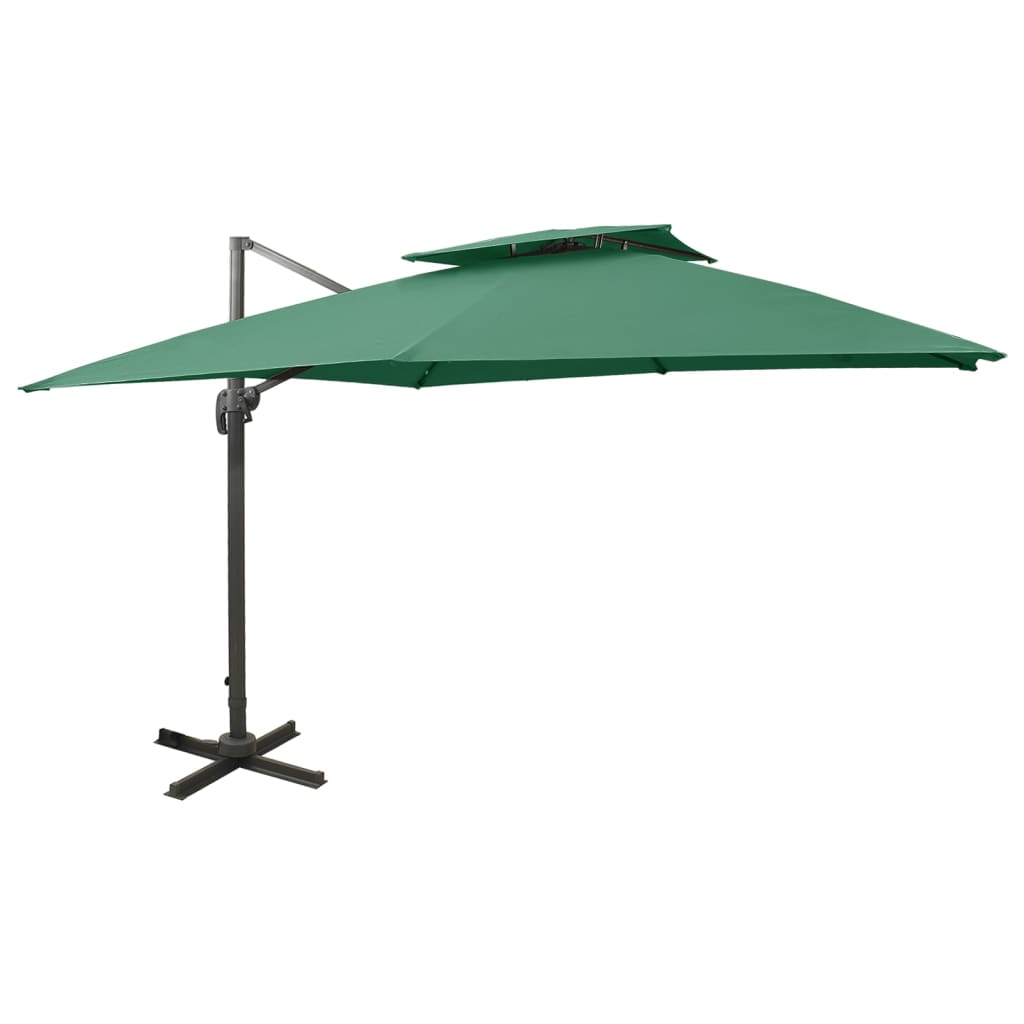 Parasol flotante de Vidaxl con techo doble de 300x300 cm de verde