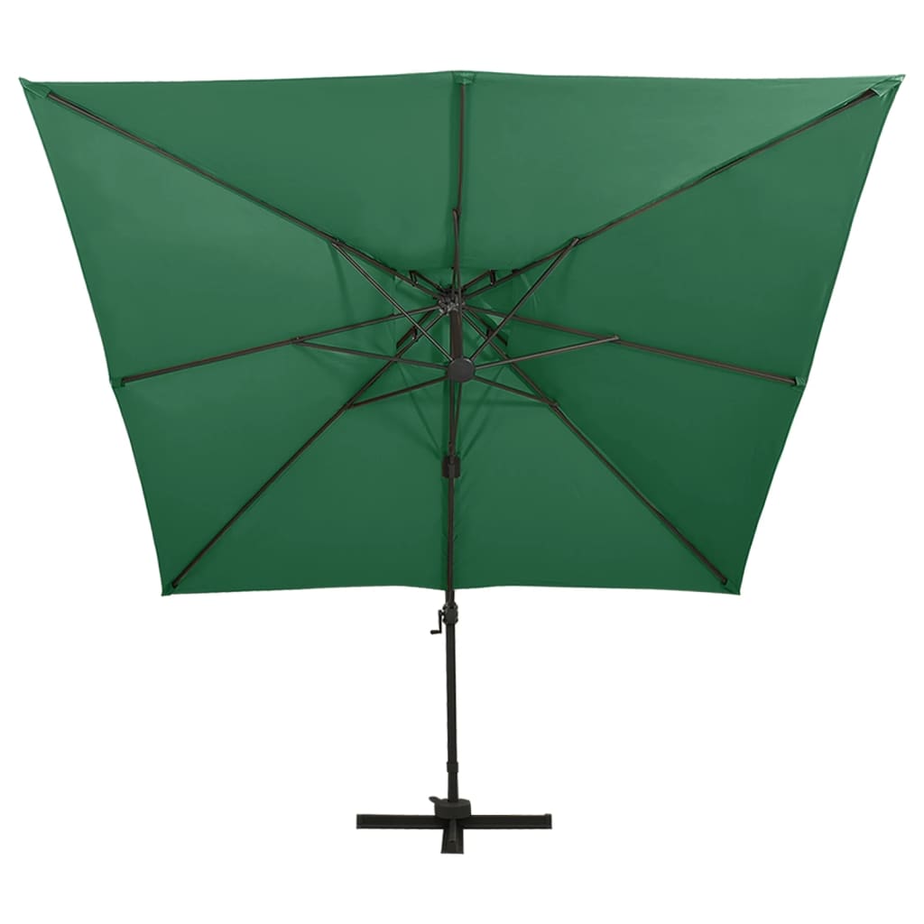 Parasol flotante de Vidaxl con techo doble de 300x300 cm de verde