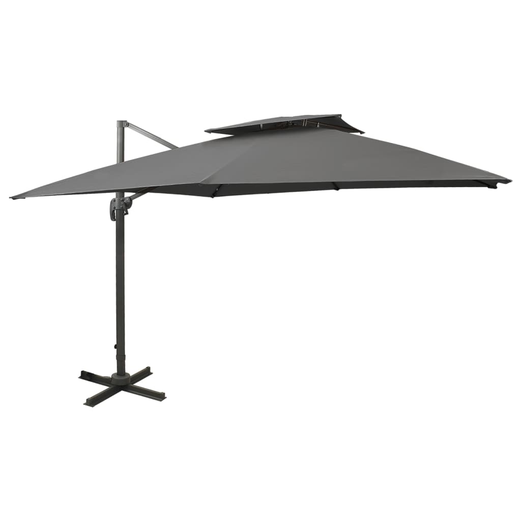 Parasol flotante Vidaxl con techo doble de 300x300 cm de antracita