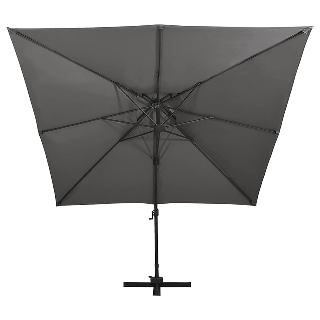 Vidaxl Floating Parasol con doppio tetto 300x300 cm antracite -Collorato