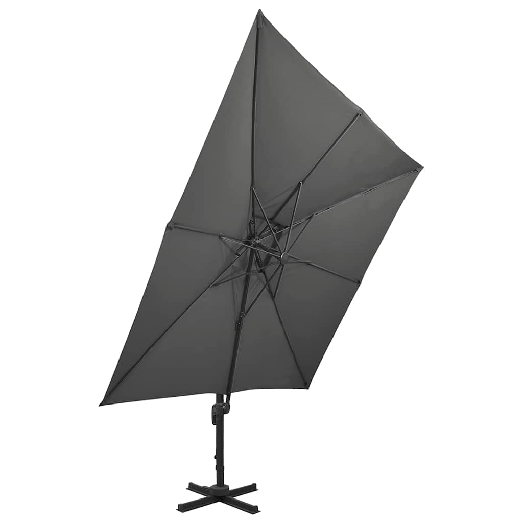 Vidaxl Floating Parasol con doppio tetto 300x300 cm antracite -Collorato