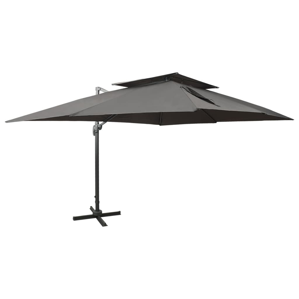 Parasol flotante de Vidaxl con techo doble de 400x300 cm de antracita