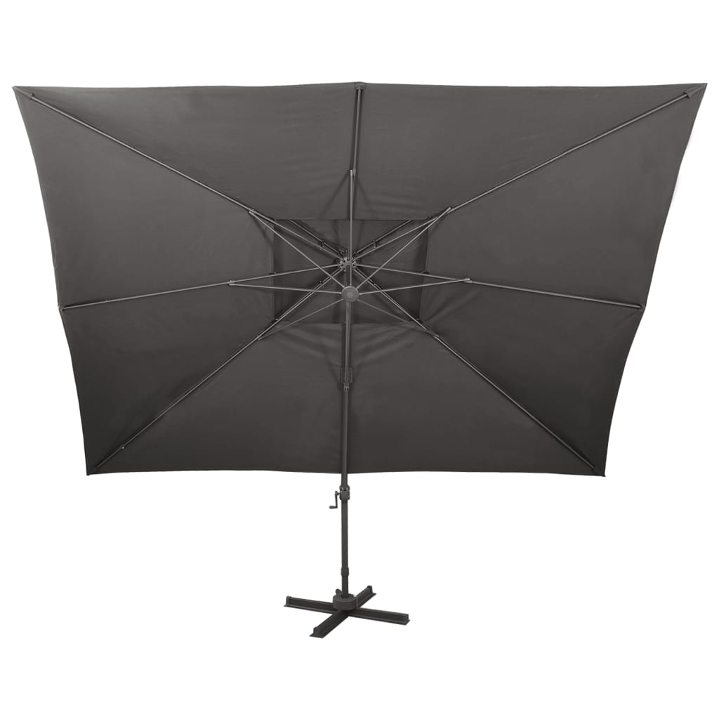 Parasol flotante de Vidaxl con techo doble de 400x300 cm de antracita