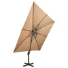 Vidaxl Parasolo galleggiante con doppio tetto 300x300 cm Taupe