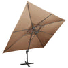 Vidaxl Parasolo galleggiante con doppio tetto 400x300 cm Taupe