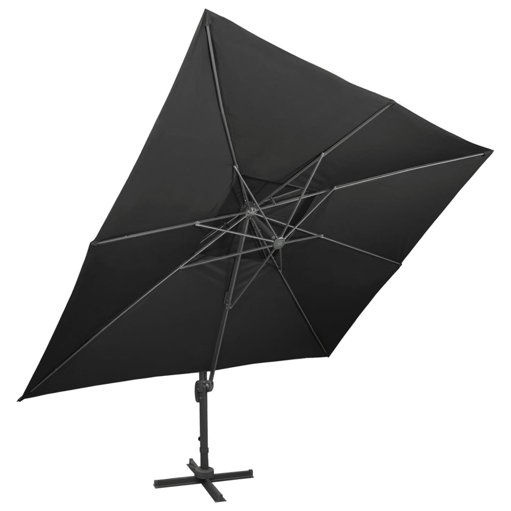 Parasol flotante de Vidaxl con techo doble de 400x300 cm negro