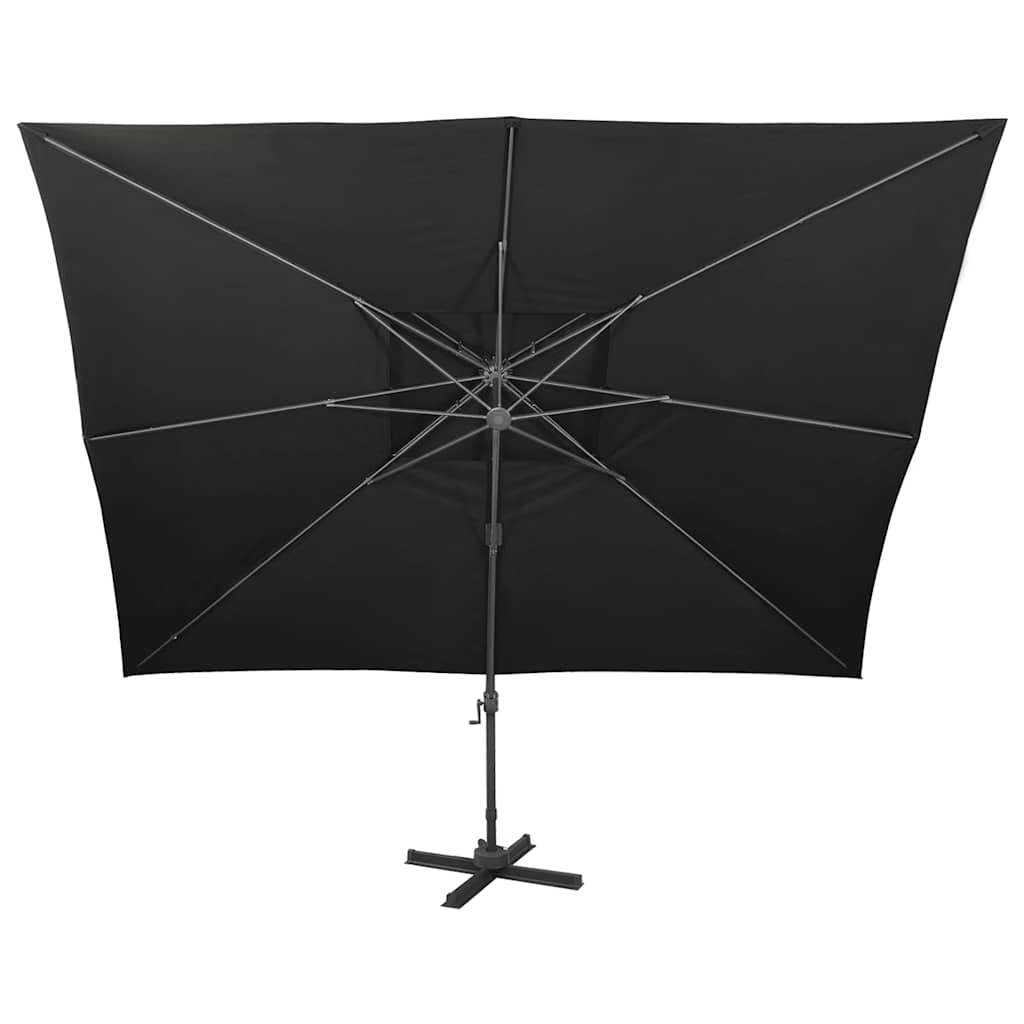 Vidaxl Parasolo galleggiante con doppio tetto 400x300 cm nero