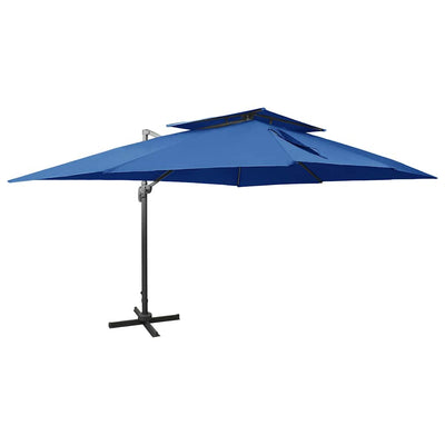 Vidaxl Floating parasol with double roof 400x300 cm azure blue