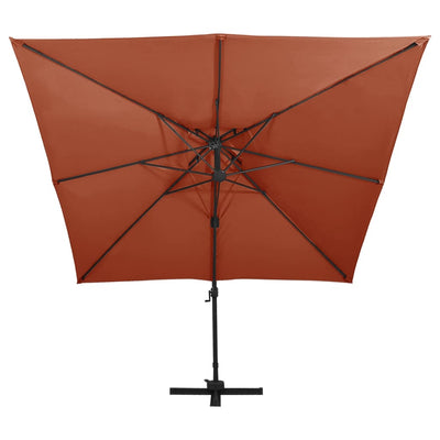 Vidaxl Parasolo galleggiante con doppio tetto 300x300 cm Terracotta -Colored