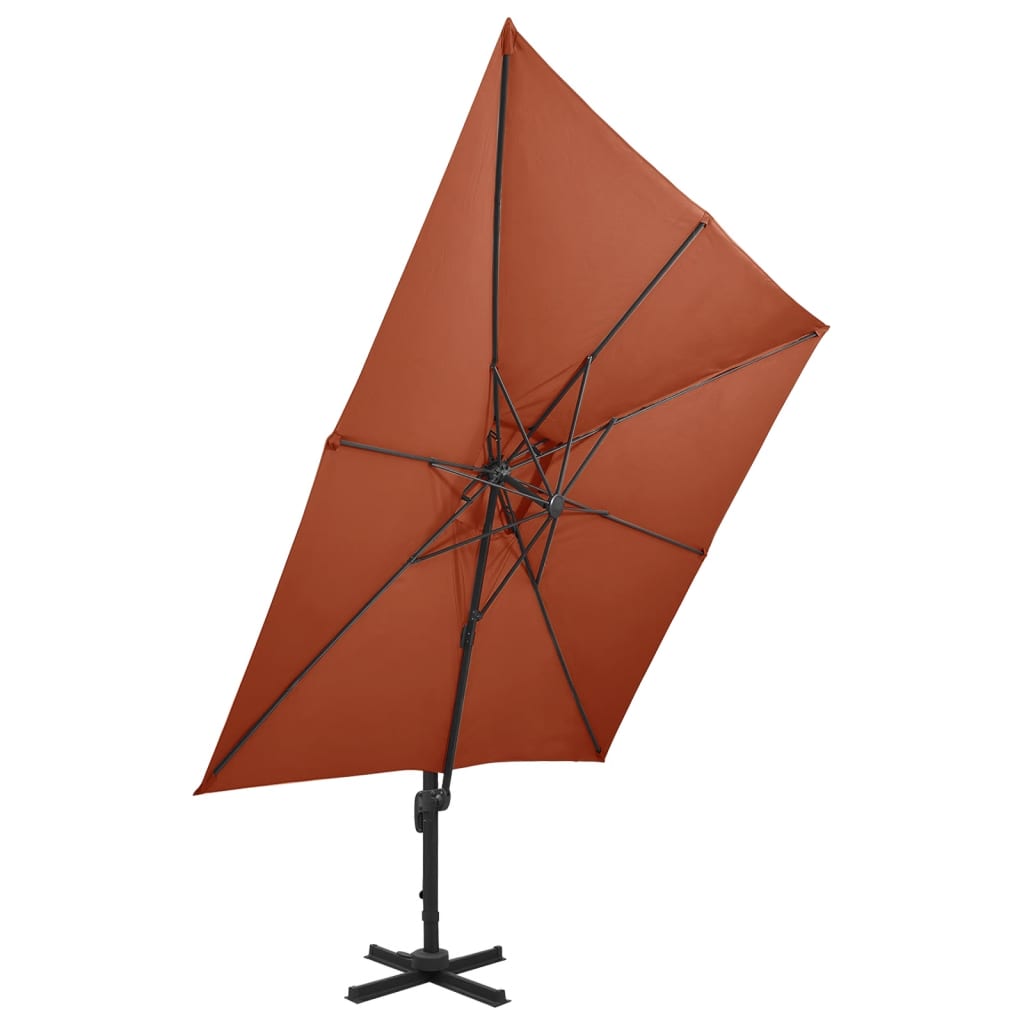 Vidaxl Parasolo galleggiante con doppio tetto 300x300 cm Terracotta -Colored